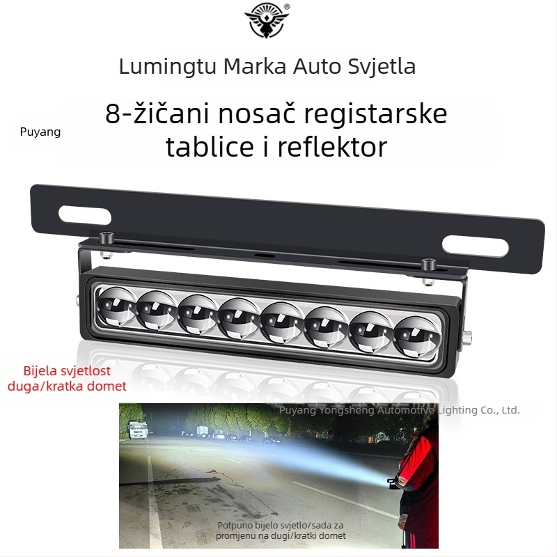 Lampa za registracijsku pločicu s 8 LED, aluminijsko kućište, 8–85V, dugi domet za terenska vozila