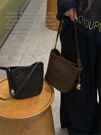 PU bucket torba, tkanina, gradski stil, crossbody, najlonska podstava, otvoren gornji dio, unutarnji džepovi sa zatvaračima, džep za telefon i ID