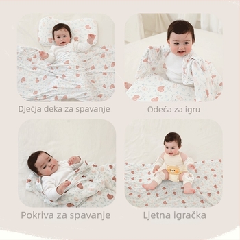 Dječja ljetna deka od Lenzing Modala, prozračna i prijenosna, s karikaturnim uzorkom, za bebe i djecu od 1–3 godine