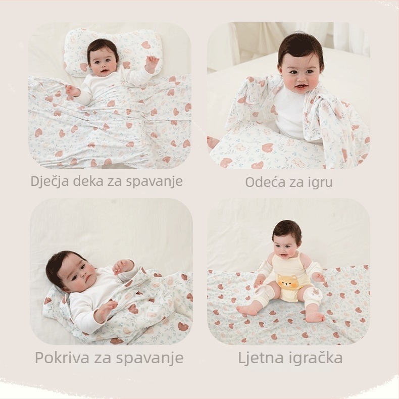Dječja ljetna deka od Lenzing Modala, prozračna i prijenosna, s karikaturnim uzorkom, za bebe i djecu od 1–3 godine