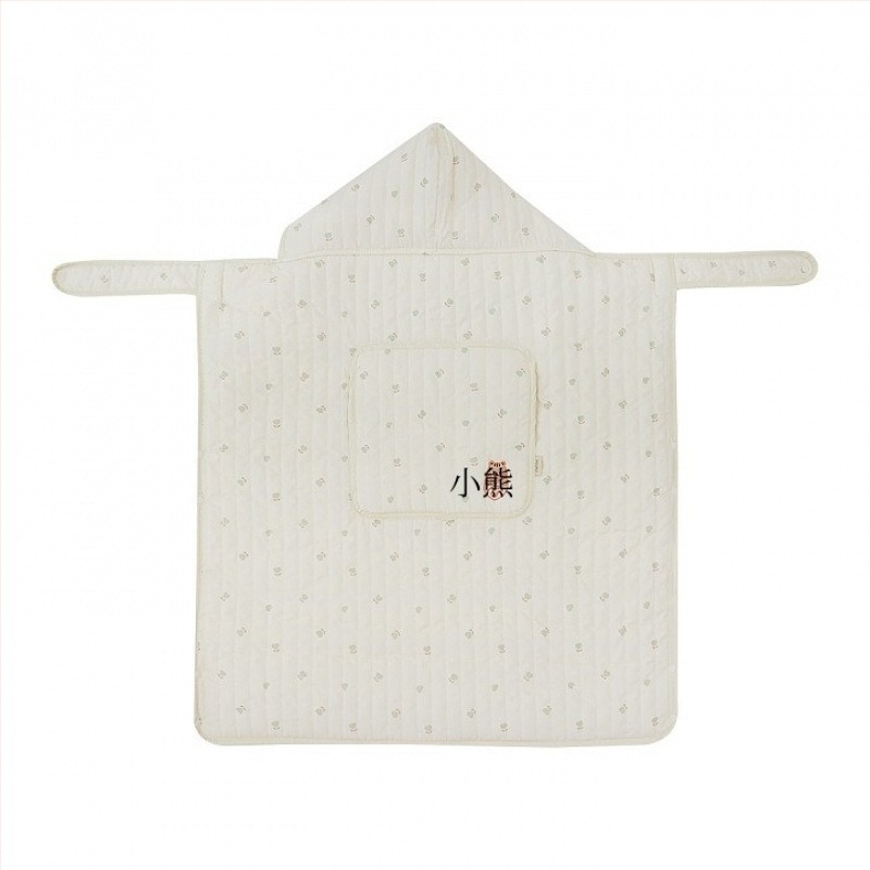 Korejskog stila debela dječja deka s kapuljačom za jesen/zimu — vjetrootporna deka za kolica, 100% pamuk; težina 300–500 g; pogodno za novorođenčad do 6 godina