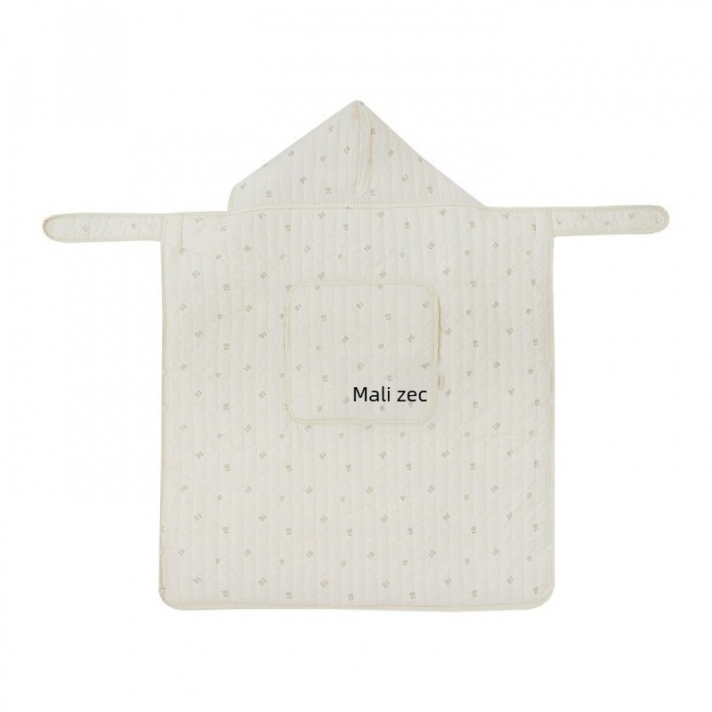 Korejskog stila debela dječja deka s kapuljačom za jesen/zimu — vjetrootporna deka za kolica, 100% pamuk; težina 300–500 g; pogodno za novorođenčad do 6 godina