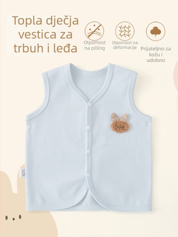 Dječja pamučna vesta 95% pamuk, za dob 0-1 godina, proljeće i jesen, casual kardigan stil, podstava od pamuka, zatvaranje jednim redom kopči