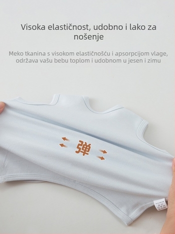 Dječja pamučna vesta 95% pamuk, za dob 0-1 godina, proljeće i jesen, casual kardigan stil, podstava od pamuka, zatvaranje jednim redom kopči
