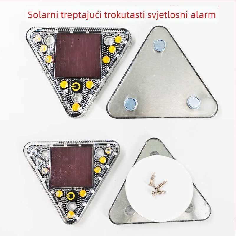 Mini trokutasto solarsko upozoravajuće svjetlo za automobil, bežično napajanje, upozorenje na sudar sa stražnje strane, stražnja svjetla