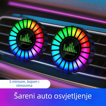 Sinok Auto LED ritmička lampica s glasovnom upravljanjem i aromaterapijom, 3D glazbena atmosfera lampica, 12W 5V, model CD, opća namjena
