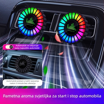 Sinok Auto LED ritmička lampica s glasovnom upravljanjem i aromaterapijom, 3D glazbena atmosfera lampica, 12W 5V, model CD, opća namjena