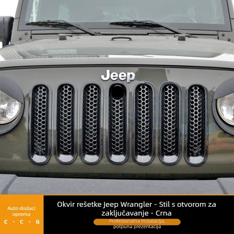 Jeep Wrangler središnji okvir rešetke s otvorom za ključ, ABS, 2007-2017
