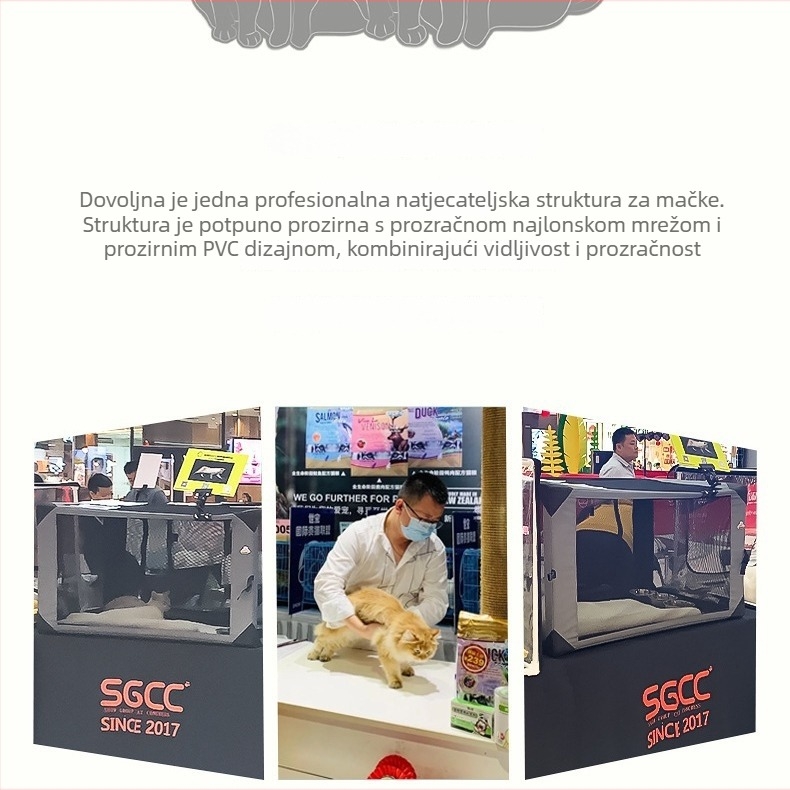 DODOPET Prozirni izložbeni kavez za mačke – bez montaže, prijenosni i sklopivi, velika kapaciteta