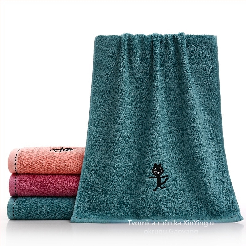 Xinlan Bambusni dječji ručnik s izvezenim logotipom, 50–80 g, 32s pređa, Jacquard