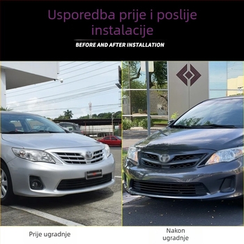 Vky prednja rešetka za Toyota Corolla 2011-2013, ABS plastika, ugradnja u branik, sportska elektroplatinirana rešetka, broj dijela 53100-02410