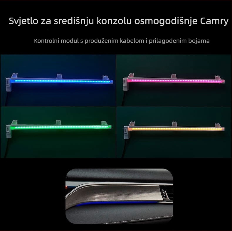Highville LED ambijentalno svjetlo za instrument ploču za Toyota Camry 8. generacije (2018–2023) – Model 879; Snap-on ugradnja; 12V; 1.3W; ABS