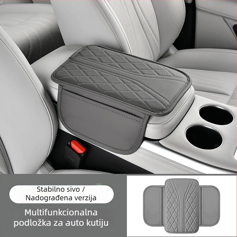 Univerzalna podložka za naslon za ruku automobila, prozračna koža, povećana visina, Y-oblik dizajn s bočnom džepom, set zaštite naslona za ruku