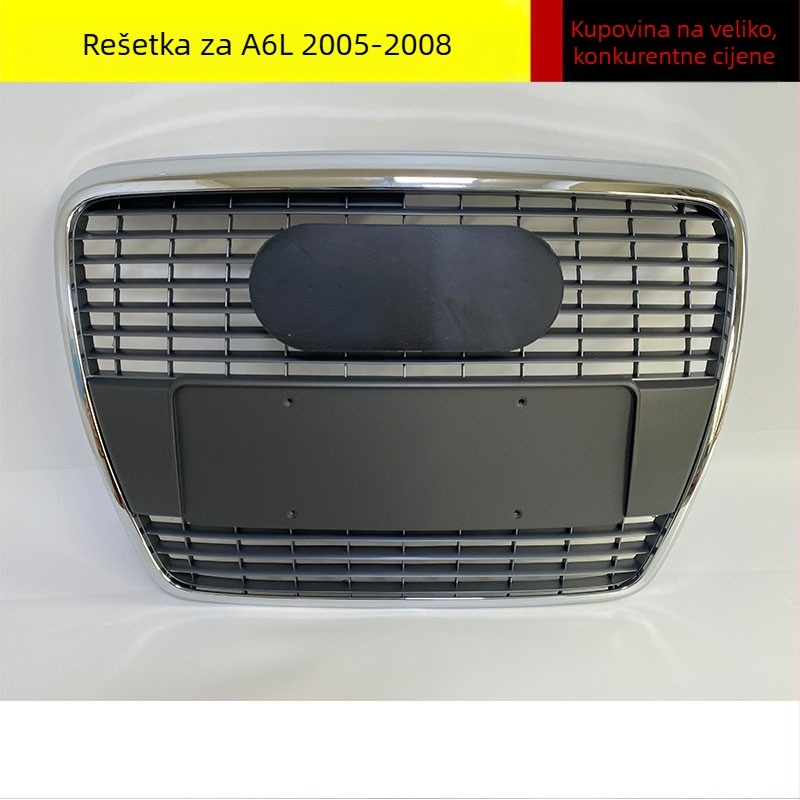 Prednja rešetka branika za Audi A6L (2005-2008, A6C6) ABS plastike; ugradnja: branik; dimenzije: 74×14×50 cm; težina: 3 kg