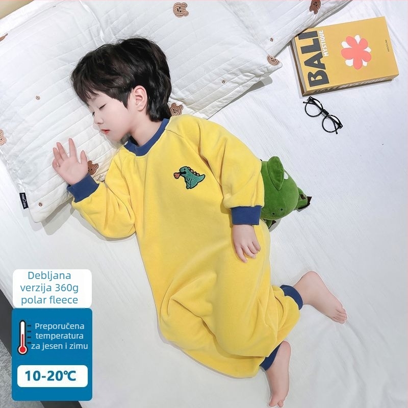 Dječji jednodijelni pidžama kombinezon s dinosaurom od corduroy materijala, krzno od zečjeg krzna, debela zimska toplina, za novorođenčad 0–12 mjeseci