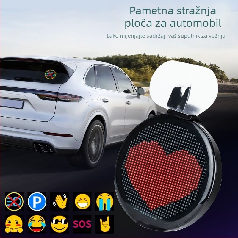 Kamionski pametni LED zaslon oka s APP-om i daljinskim upravljačem — ABS kućište, fleksibilni zaslon za ugradnju vozila; Snaga 10W, Napon 5V, Trenutno 0.02A