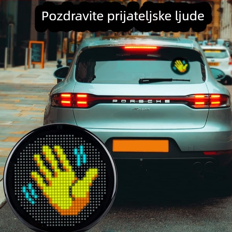 Kamionski pametni LED zaslon oka s APP-om i daljinskim upravljačem — ABS kućište, fleksibilni zaslon za ugradnju vozila; Snaga 10W, Napon 5V, Trenutno 0.02A