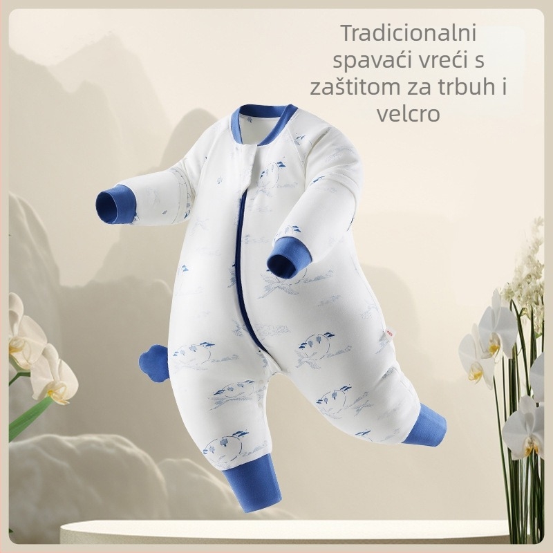 Dječji spavaći vrećica s konstantnom temperaturom, dvostruka konstrukcija, zatvarač, pamuk materijal i punilo od čistog pamuka, za djecu 1–3 godine