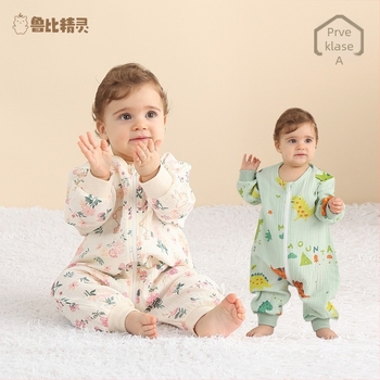 Dječji spavaći vreć od gaze pamuka, tanak, za novorođenčad; tkanina, podstava i punilo 95%+ pamuka; metalni zatvarač; antibakterijski; održava konstantnu temperaturu; odvlači vlagu; pogodno za sve sezone.