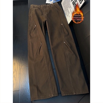 Traperice u američkom stilu, ravni kroj, srednji pojas, zatvarač, bez bora