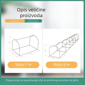 Tunelski kokošinjac za slobodan uzgoj kokoši i kavez za zečeve s metalnom mrežom