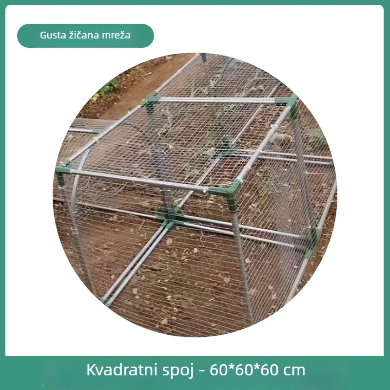 Tunelski kokošinjac za slobodan uzgoj kokoši i kavez za zečeve s metalnom mrežom