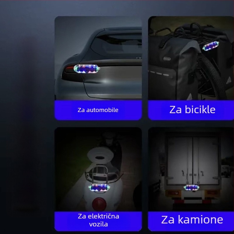 LED stražnja svjetla za motocikle i električna vozila, model LED Solar Tail Light, 30W, 12V, univerzalno