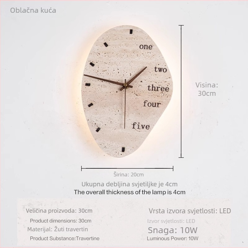 Zidna svjetiljka s mramornim sjenilom, LED svjetlo, 110–240 V, FCC-b certifikat, moderni minimalistički stil