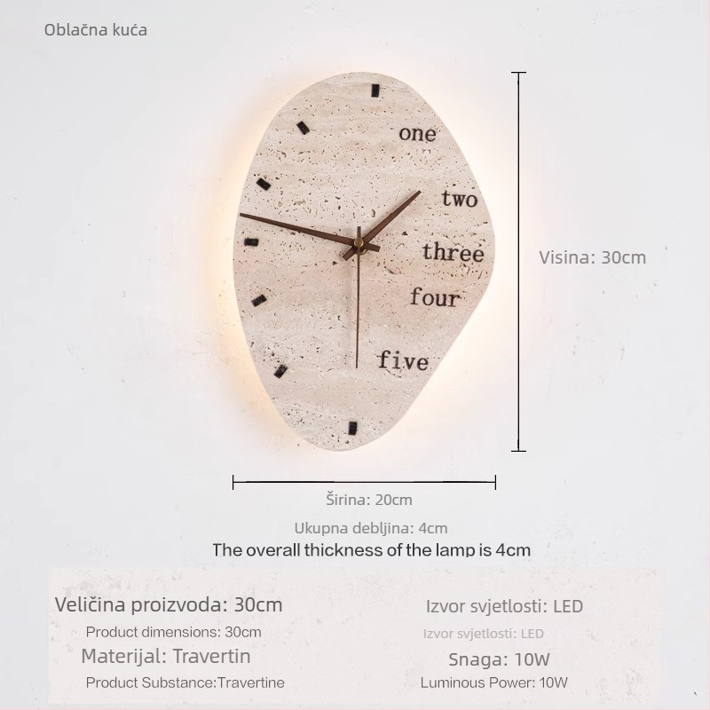 Zidna svjetiljka s mramornim sjenilom, LED svjetlo, 110–240 V, FCC-b certifikat, moderni minimalistički stil