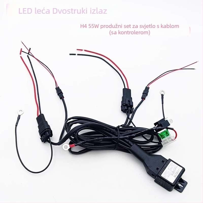 Upravljač tlumenja automobila – ulaz s jednim izlazom na dva, odvajanje dalekog i bližeg svjetla, univerzalna leća s kabelskim skupom, 12-24V, MORISSIC