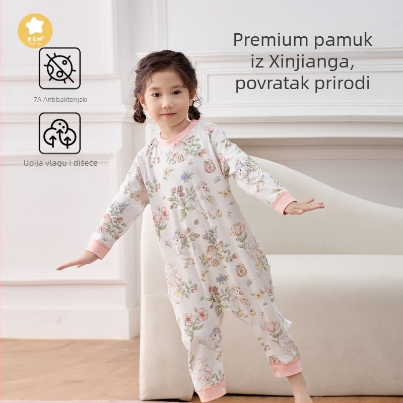 Spavaći vreć za bebe i djecu od 1–3 godine — 95%+ pamuk za tkaninu, podstavu i punilo; uzorak crtani likovi; pogodno za zimu, proljeće i jesen