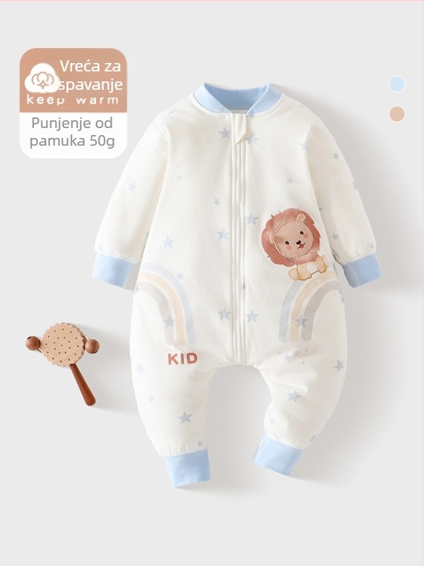 Unisex spavaća vreća za bebe sa zatvaračem, dizajn s podijeljenim nogama, konstantna temperatura, 100% pamuk