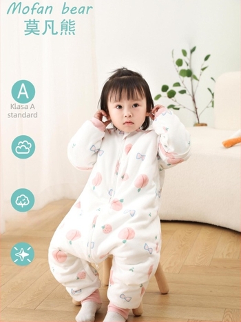 Dječji spavaći vreć za bebe, debeli, dizajn bez rukava; punilo 65% poliester, 35% viskozna; podstava 100% pamuk; pogodna za zimu, proljeće i jesen; uzorak crtanih likova