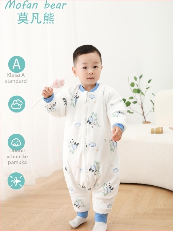 Dječji spavaći vreć za bebe, debeli, dizajn bez rukava; punilo 65% poliester, 35% viskozna; podstava 100% pamuk; pogodna za zimu, proljeće i jesen; uzorak crtanih likova