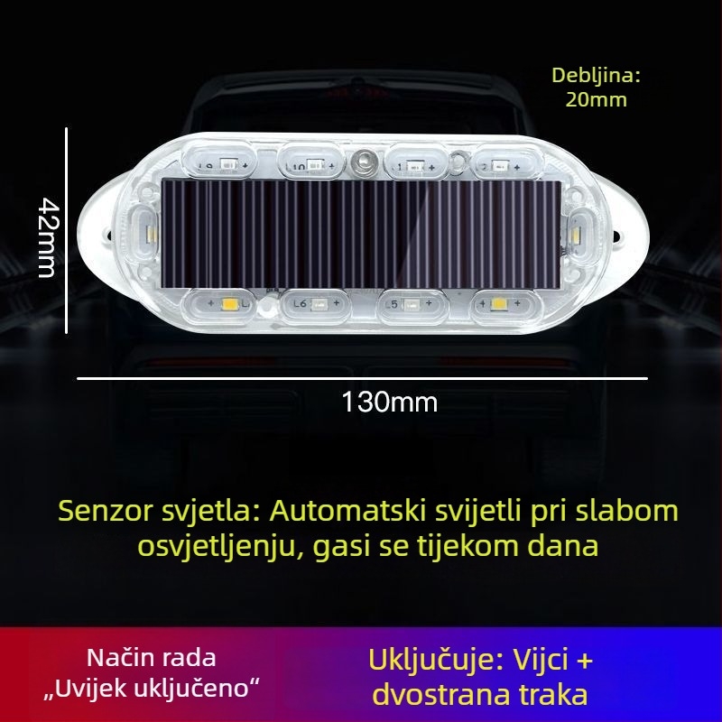 Solarno upozoravajuća stražnja stroboskop za kamione, LED svjetlo 10–15W, 36V, magnetska zaštita od krađe
