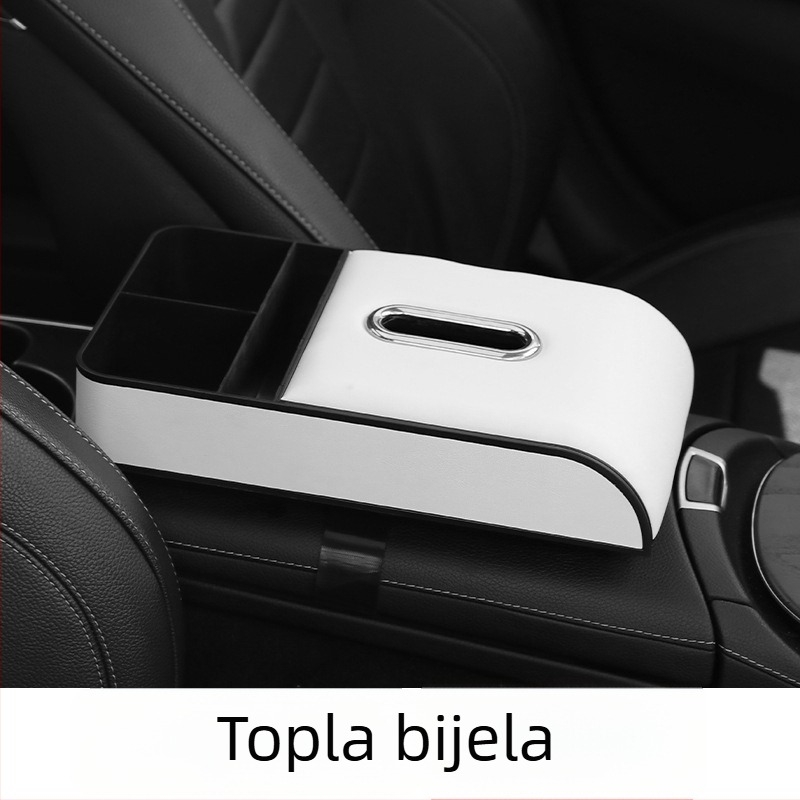 Automobilska kutija za maramice s prostorom u naslonu za ruku, kožna, model 005, univerzalna kompatibilnost, mogućnost prilagođavanja