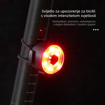Okrugla zadnja svjetiljka za bicikl - USB punjenje, kompatibilna s MTB-om, visoka svjetlina, za noćnu vožnju