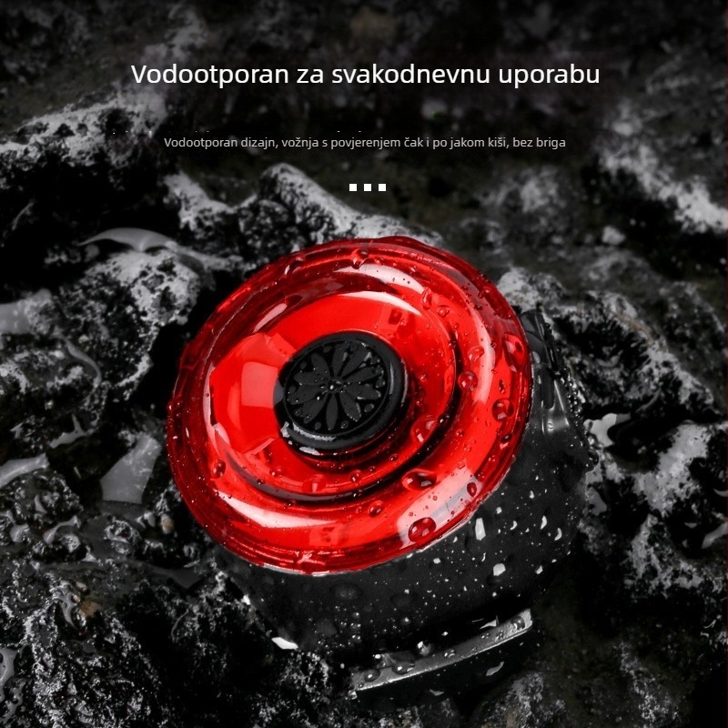 Okrugla zadnja svjetiljka za bicikl - USB punjenje, kompatibilna s MTB-om, visoka svjetlina, za noćnu vožnju