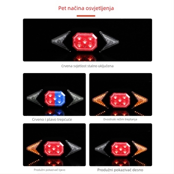 Meilong USB punjivi set svjetala za bicikl - prednje i stražnje svjetlo, vodootporno