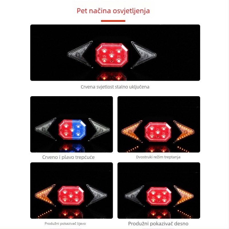 Meilong USB punjivi set svjetala za bicikl - prednje i stražnje svjetlo, vodootporno