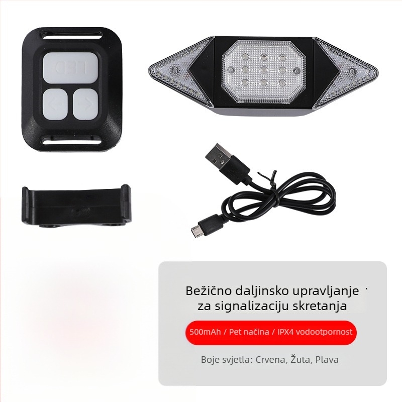 Meilong USB punjivi set svjetala za bicikl - prednje i stražnje svjetlo, vodootporno