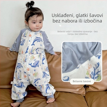 Spavaća vreća za bebe i djecu - bambusovo vlakno, punilo od čistog pamuka, ljeto, crtani uzorak, zatvarač od smole