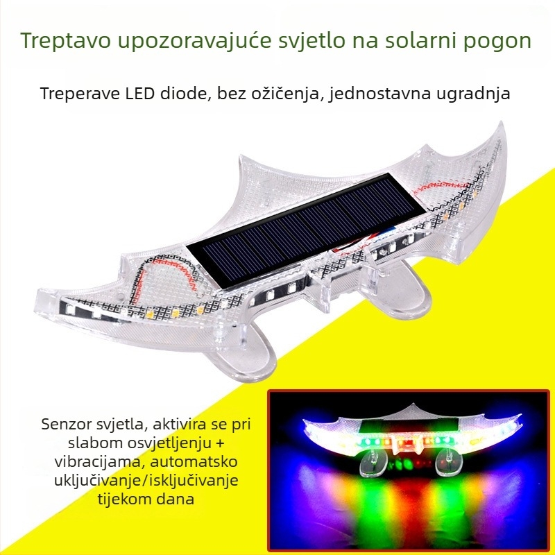 LED stražnje svjetlo za krilo, solarno napajanje, bežično, 1W, univerzalno za sva vozila