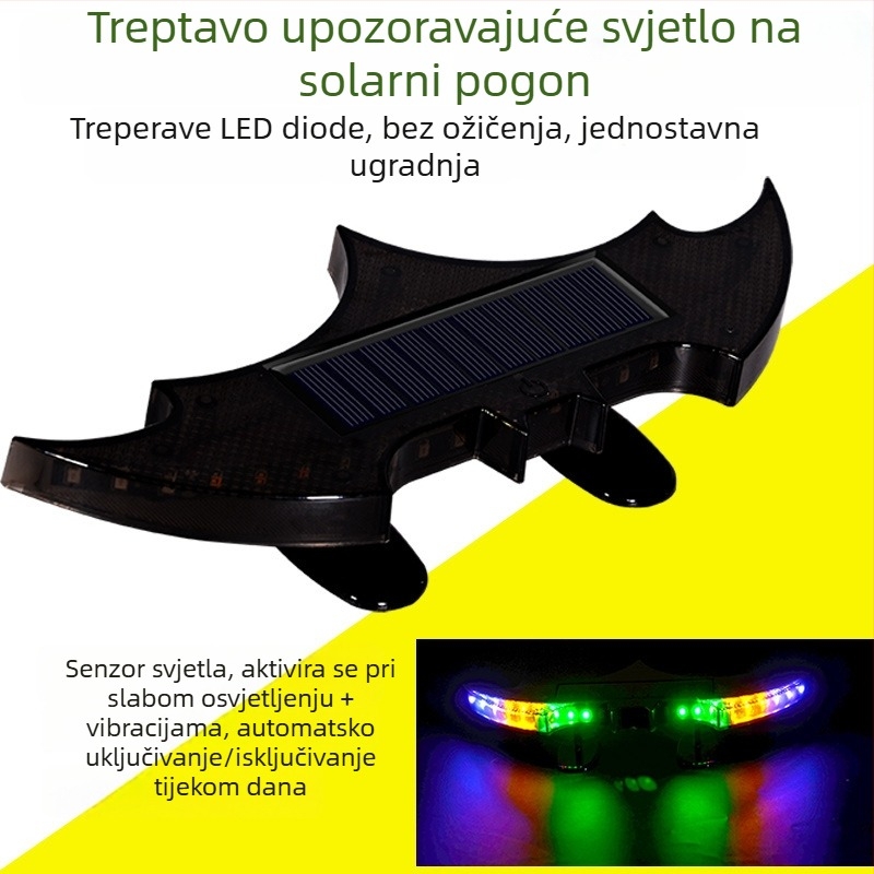 LED stražnje svjetlo za krilo, solarno napajanje, bežično, 1W, univerzalno za sva vozila