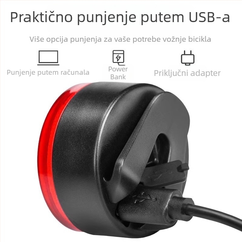 Stražnje svjetlo bicikla – kreativni dizajn, punjivo, za brdske i cestovne bicikle