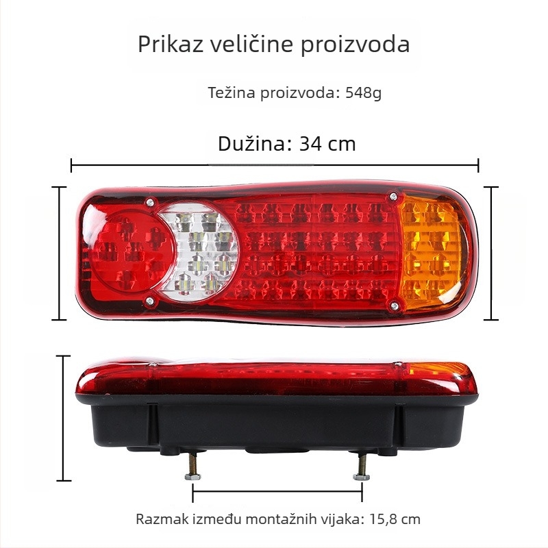 LED stražnje svjetlo za kamione, 12V, 13.8W, 2835 LED, 12500 lm, 8700K