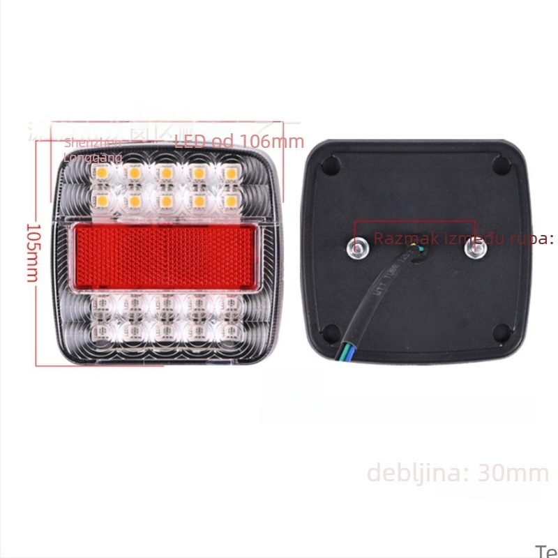 Automobilska stražnja svjetla, 26LED kvadratna LED, 24V, 5W