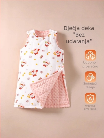 Dječja spavaća vreća u stilu prsluka, tkanina od poliestera s poliesterskom podstavom i punjenjem, pogodna za zimu, proljeće i jesen, za djecu 3–8 godina.