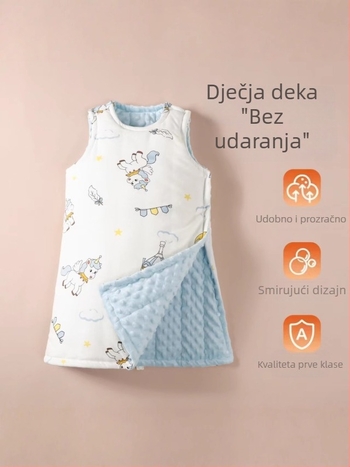 Dječja spavaća vreća u stilu prsluka, tkanina od poliestera s poliesterskom podstavom i punjenjem, pogodna za zimu, proljeće i jesen, za djecu 3–8 godina.