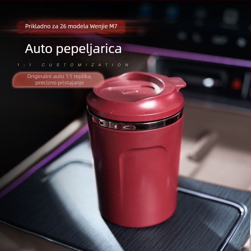 Automobilski pepelnjak – višestruki, otporan na plamen, plast, Dianbin, model 'Ask the World Ashtray'